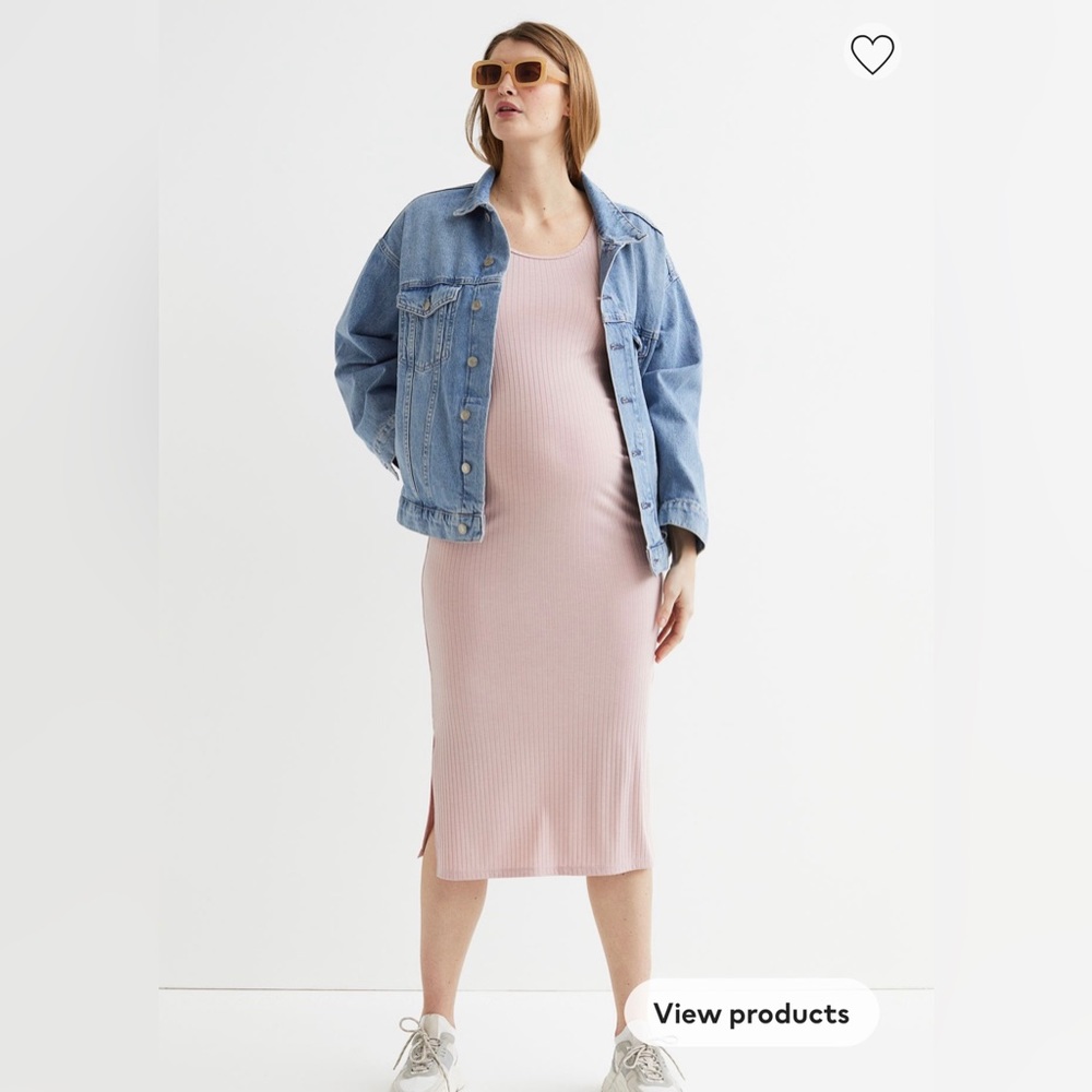 Maternity ribbed jersey dress